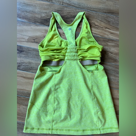 Lululemon Neon Yellow Turbo Tank Top with Built in Bra - Picture 2 of 2